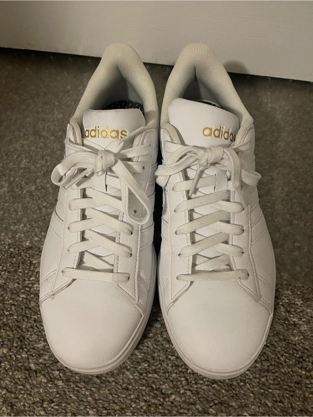 Adidas White Sneakers with Gold Logo - Picture 2 of 5